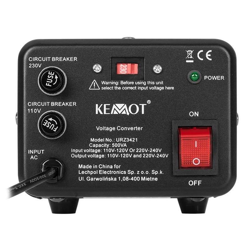 Convertor tensiune bidirectional Kemot 400 W / 500 VA, 115 V - 230 V