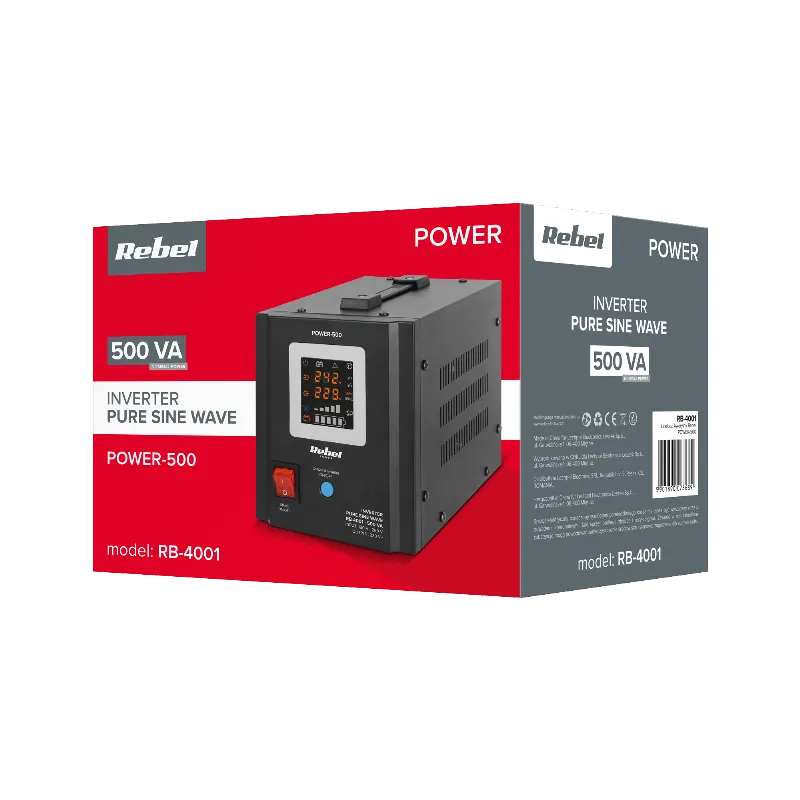 Rebel POWER-500 UPS pentru centrale termice 500 VA / 300 W, 12 V, sinusoida pura