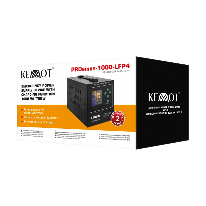 UPS pentru centrale termice KEMOT PROsinus-1000-LFP4, 1000VA/700W, 12V