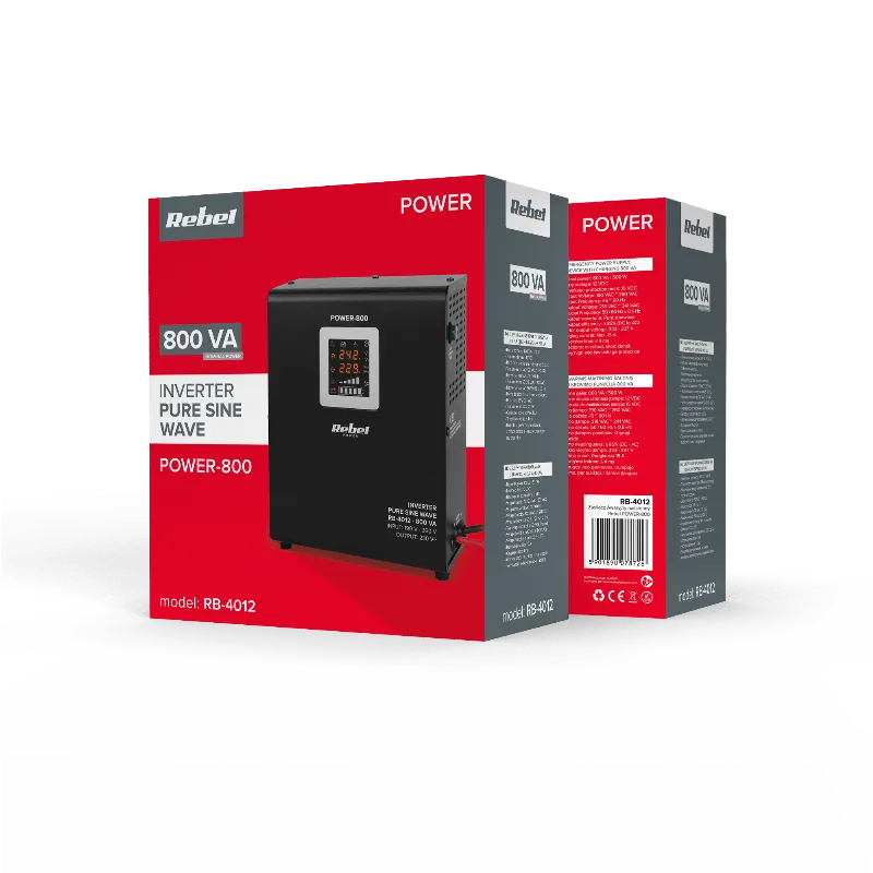 UPS de perete pentru centrale termice Rebel POWER-800, sinus pur, 800 VA / 500 W, 12 V