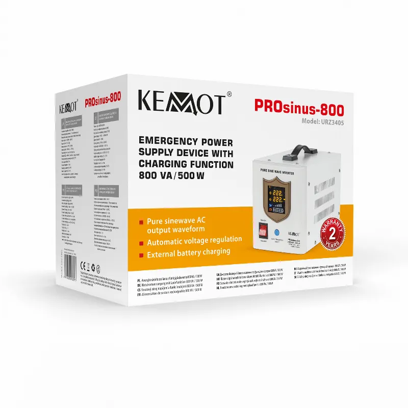 UPS pentru centrale termice KEMOT PROsinus-800, 800 VA / 500 W, 12 V